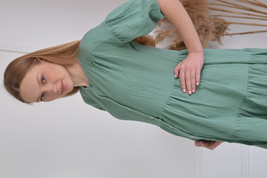 Сукня з оборками Avrora для вагітних та годуючих, олива, Dizhimama, Оливковий, 42