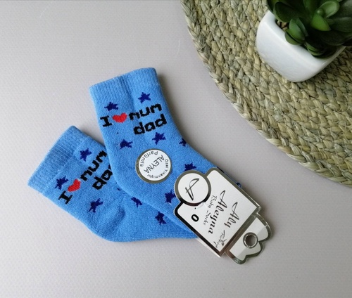 Носочки Носочки для новорожденных, махровые, Mam Dad, синие, Aleyna