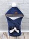 Демисезонные конверты Конверт-одеяло для новорожденных велюровый на трикотаже, индиго, MagBaby Фото №1