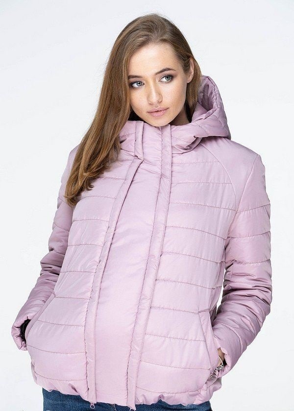 Демисезонная короткая куртка для беременных MARAIS, серо-розовый, Юла мама