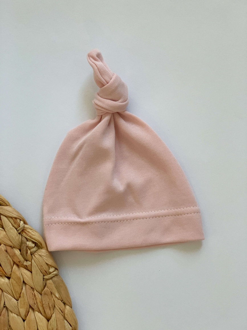 Чепчики, шапочки для новорождённых Шапочка узелок интерлок, пудра, Little Angel