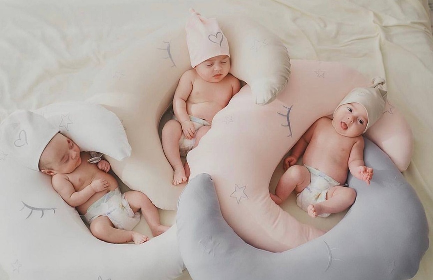 Подушки для вагітних і годуючих мам Подушка для вагітних Twins Moon (трикотаж) 1204-TM-02, beige, бежевий, Twins