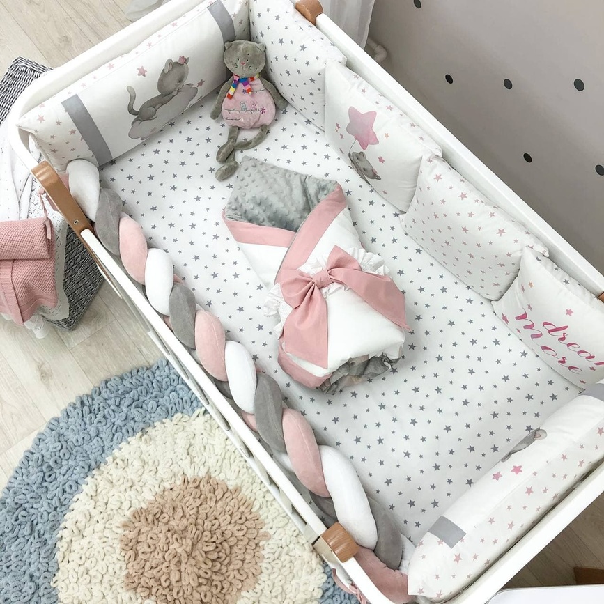 Постелька Комплект постельного белья, дизайн "Котята", розового цвета, ТМ Baby Chic