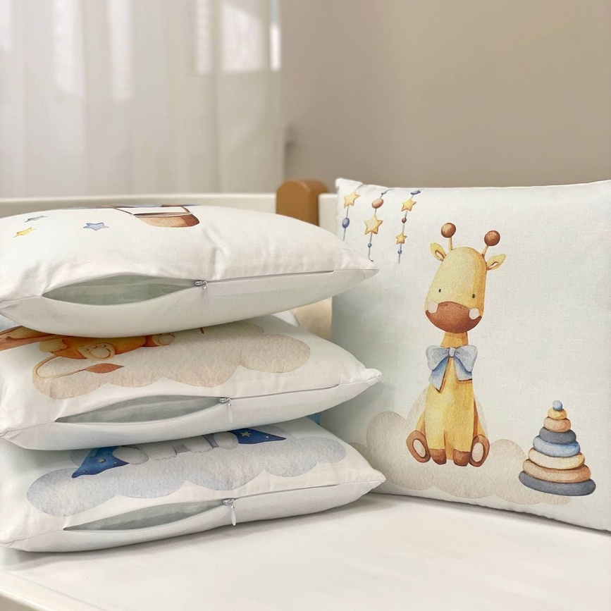 Постелька Комплект постельного белья в кроватку Art Design Цирк + бортик коса, 6 элементов, Маленькая Соня