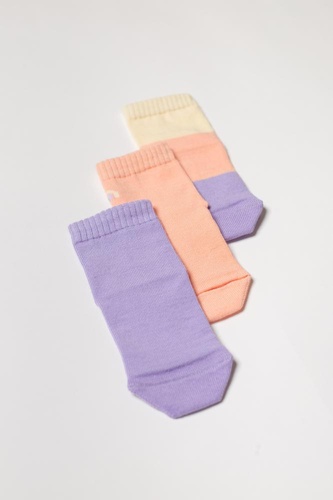 Носочки Носочки детские Радуга, набор 3 шт, желтый, персиковый, фиолетовый, Мамин Дом