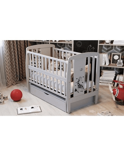 Кроватки Кровать Дубок Жирафка с ящиком 9800-DJS-07, серый, Twins