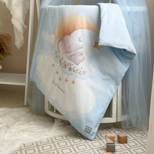 Плед-конверт с одеялом и бантом Коллекция №8 Sweet Dream Слоник , Маленькая Соня, Голубой