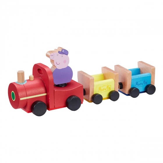 Машинки-игрушки Деревянный игровой набор Паровозик дедушки Пеппы, ТМ Peppa