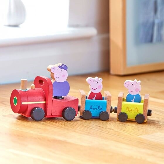 Машинки-іграшки Дерев'яний ігровий набір Паровозик дідуся Пеппи, Peppa