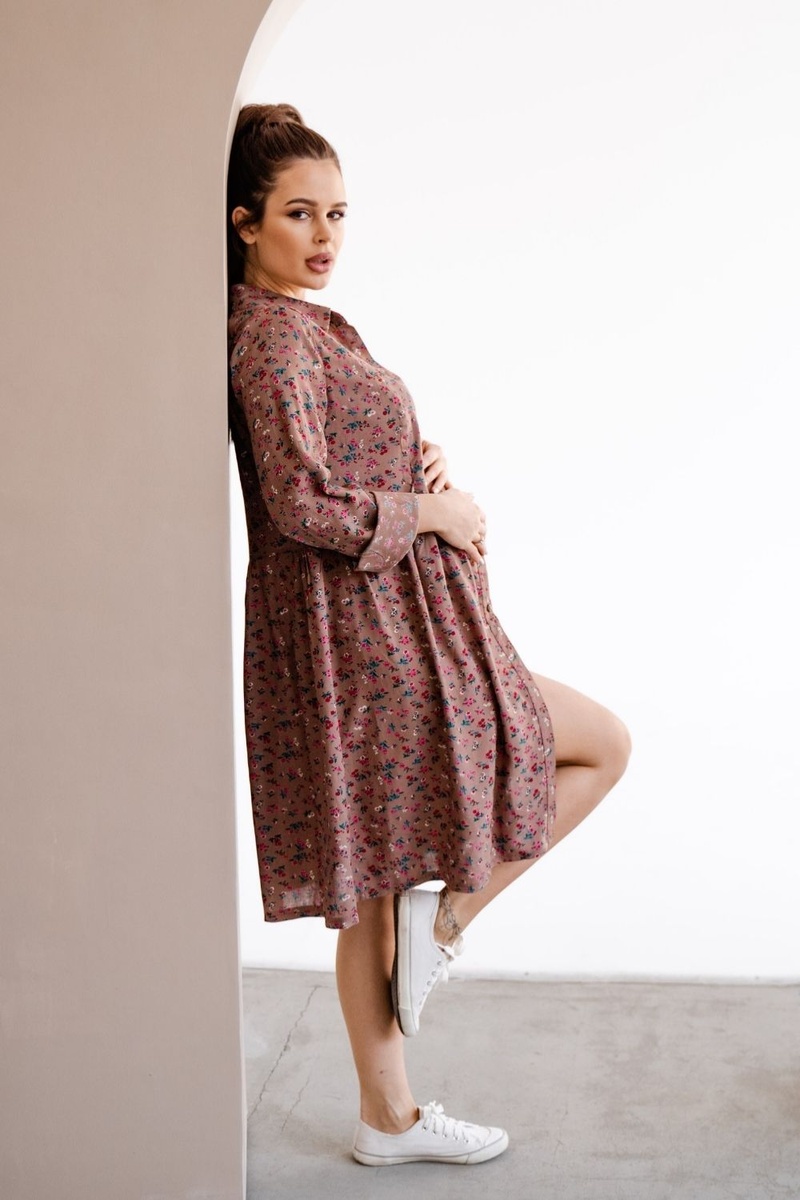 Платье для беременных и кормящих мам 4292604, коричневый, To be, Коричневый, 42