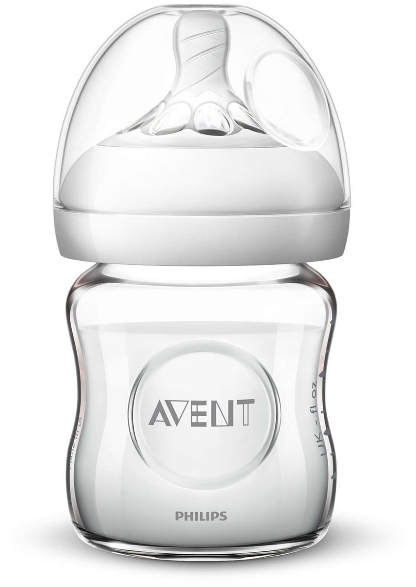 Пляшечки Скляна пляшечка для новонароджених серії Natural, 0 міс +, 120 мл, SCF051/17, Avent