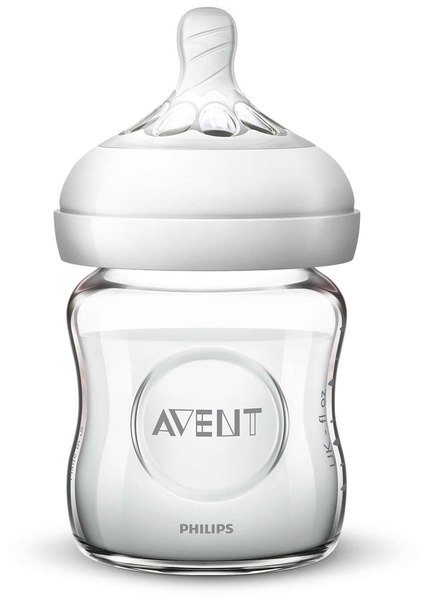 Пляшечки Скляна пляшечка для новонароджених серії Natural, 0 міс +, 120 мл, SCF051/17, Avent