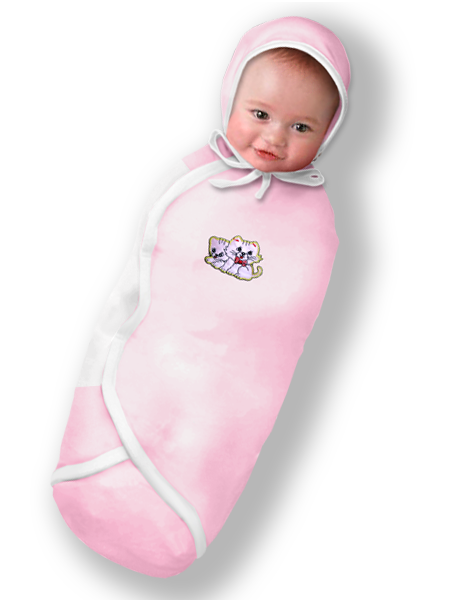 Пеленки-коконы Пеленка фланель на липучке Deep Sleep Flanel Premium, розовая, ТМ Ontario Linen