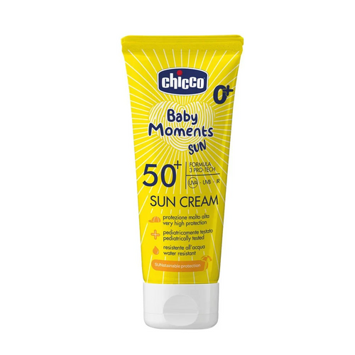 Солнцезащитная детская косметика Крем солнцезащитный Chicco Baby Moments SUN, SPF 50+, 75 мл, Chicco