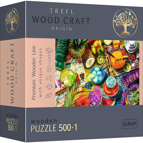 Пазлы, мозаика Пазлы фигурные из дерева - (500+1 элм.) - "Цветные коктейли", Trefl