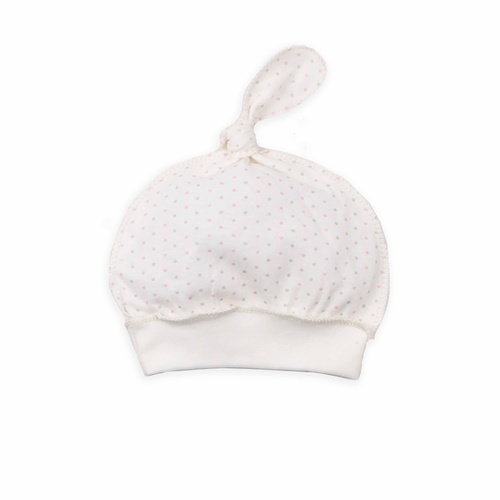 Чепчики, шапочки для новонародженних Шапочка для новонароджених, молочний в горошок, ТМ Фламінго