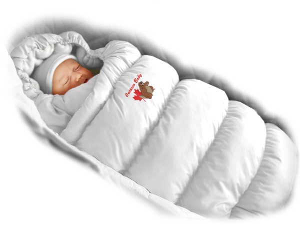 Конверт для новонароджених зимовий Inflated, підкладка-овчина, білий, ТМ Ontario Linen
