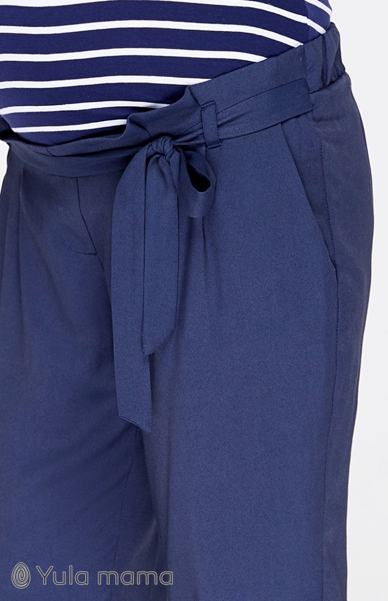 Брюки для беременных и кормящих мам Свободные брюки со складками для беременных KACEY, темно-синий, Юла мама