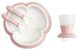 Посуд для дітей Дитячий набір для годування (ложка, виделка, чашка, тарілка) Baby Feeding Set, Powder Pink, рожевий, Baby Bjorn Фото №2