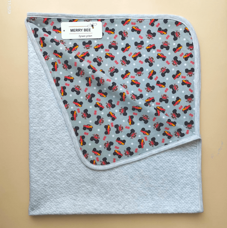 Одеяла и пледы Плед-одеялко Капитон Трактор, серый (85 на 100 см), Merry Bee