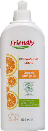 Органическая бытовая химия Органическое средство для мытья посуды (апельсиновое масло), 500мл, Friendly organic