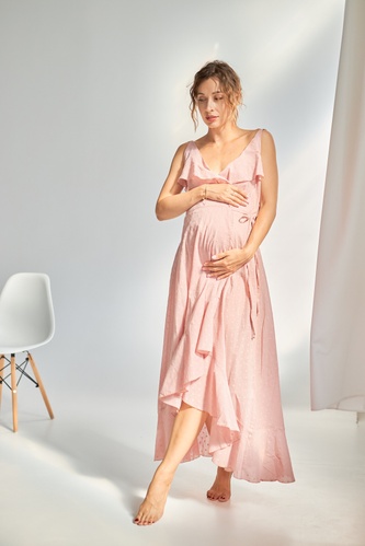 Сарафаны для беременных и кормящих Сарафан-платье в пол для беременных 20116 розовый, DISMA