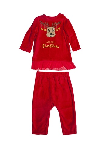 Комплекты Детский новогодний костюм для девочки красный, Модный карапуз