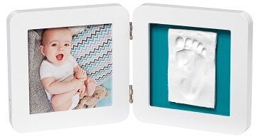 Беби Арт - памятные подарки Двойная рамка для отпечатков детской ручки и ножки Белая, Baby Art