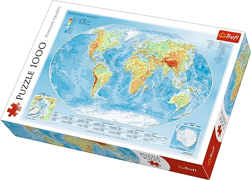Пазли, мозаїка Пазли - (1000 елм.) - "Карта Світу" , Trefl