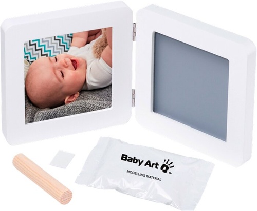 Бебі Арт - пам'ятні подарунки Подвійна рамка для відбитків дитячої ручки і ніжки Біла, Baby Art