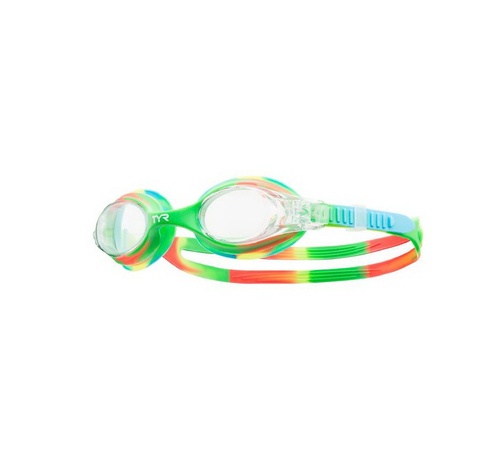 Окуляри для плавання TYR Swimple Tie Dye Kids, Green/Orange (307),TYR, Разноцветный