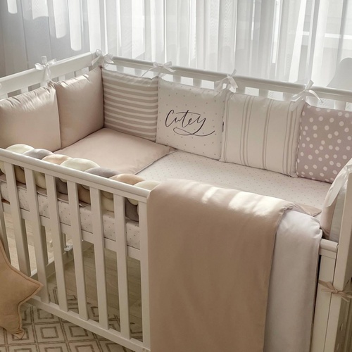 Постелька Комплект постельного белья для новорождённого Cutey, капучино, Маленькая Соня