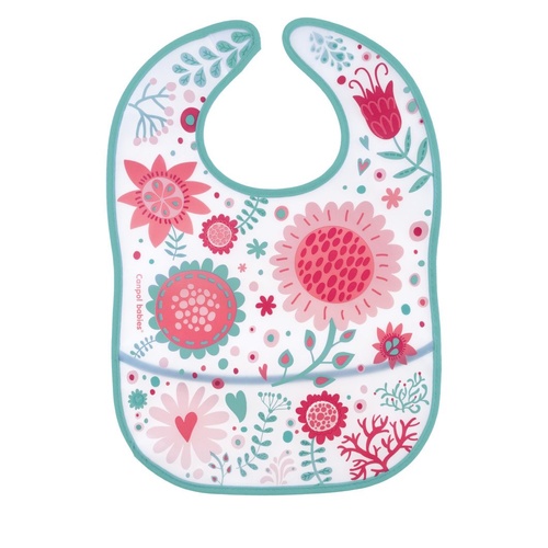 Слюнявчики Слюнявчик пластиковый с карманчиком Wild Nature розовый, Canpol babies