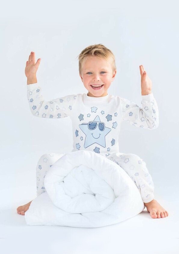 Пижама интерлок детская для мальчика Звезды, Модный карапуз, 86