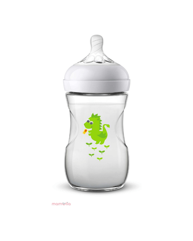 Бутылочки Детская бутылочка для кормления серии Natural с драконом, 1 мес+, 260 мл, SCF070/24, Avent