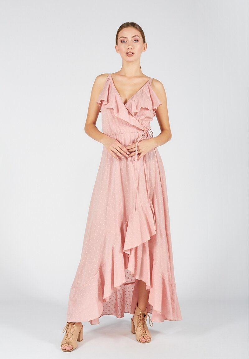 Сарафани для вагітних і годуючих Сарафан-сукня максі на запах для вагітних 20116 рожевий, DISMA