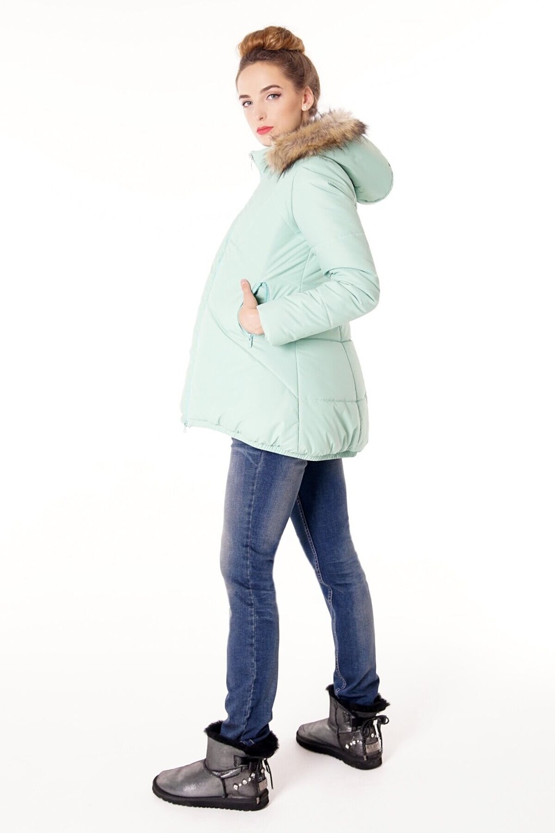Зимняя куртка для беременных 3043 мятный, To be, 44