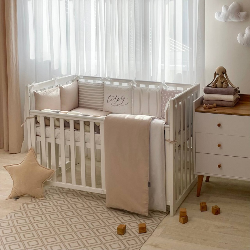 Постелька Комплект постельного белья для новорождённого Cutey, капучино, Маленькая Соня
