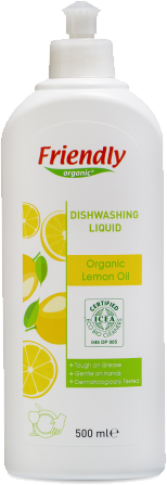 Органічна побутова хімія Органічний засіб для миття посуду (лимон), 500мл, Friendly organic