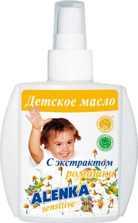 Детский крем, масло, молочко Детское масло-спрей с экстрактом ромашки, 200мл, Аленка