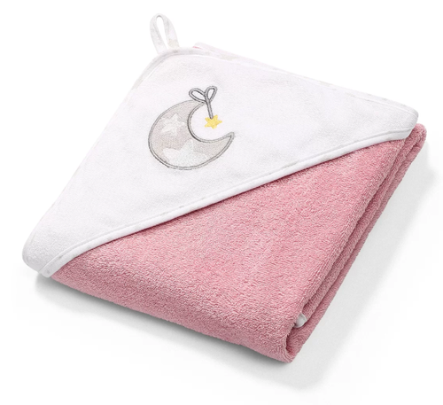 Полотенца Полотенце махровое с капюшоном Месяц 76х76 см, розовый, BabyOno