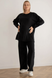 Штаны Трикотажный костюм: джемпер и штаны палаццо для беременных, 4420153-4, черный, To be Фото №1