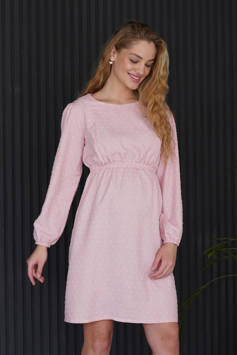 Платье для беременных и кормящих мам, розовый, To be, Розовый, 42
