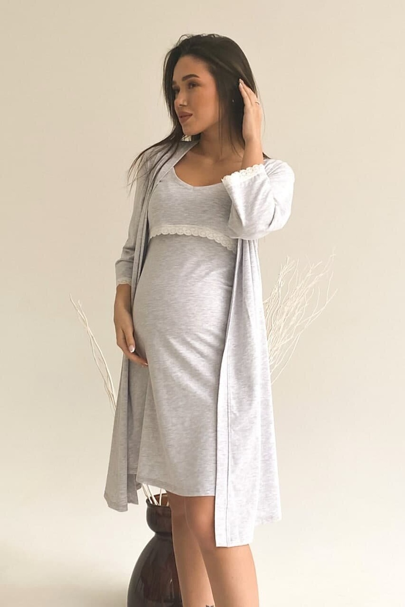 Халаты Халат для беременных и кормящих мам 3057041 серый, To be
