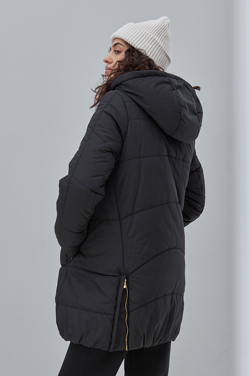 Зимова куртка для вагітних JENA, чорна, Юла Мама, Чорний, L