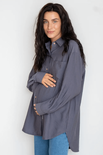 Блузы, рубашки Блуза рубашка для беременных и кормящих мам 2101711, графитовый, To be