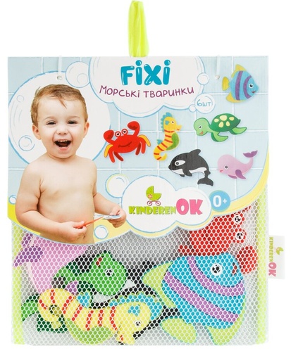 Игрушки в ванную Набор игрушек для купания FIXI Морские животные, KINDERENOK