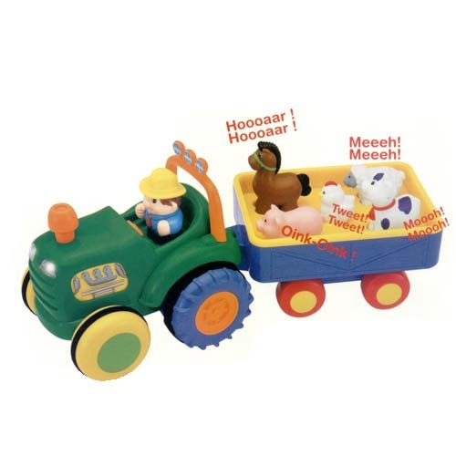 Музичні Іграшка на колесах Трактор з трейлером, світло, озвуч. укр. мова, Kiddieland