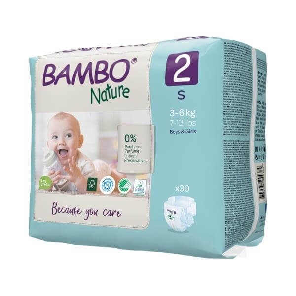 Підгузники Еко підгузки Bambo Nature 2 (3-6 кг), 30 шт., Bambo Nature