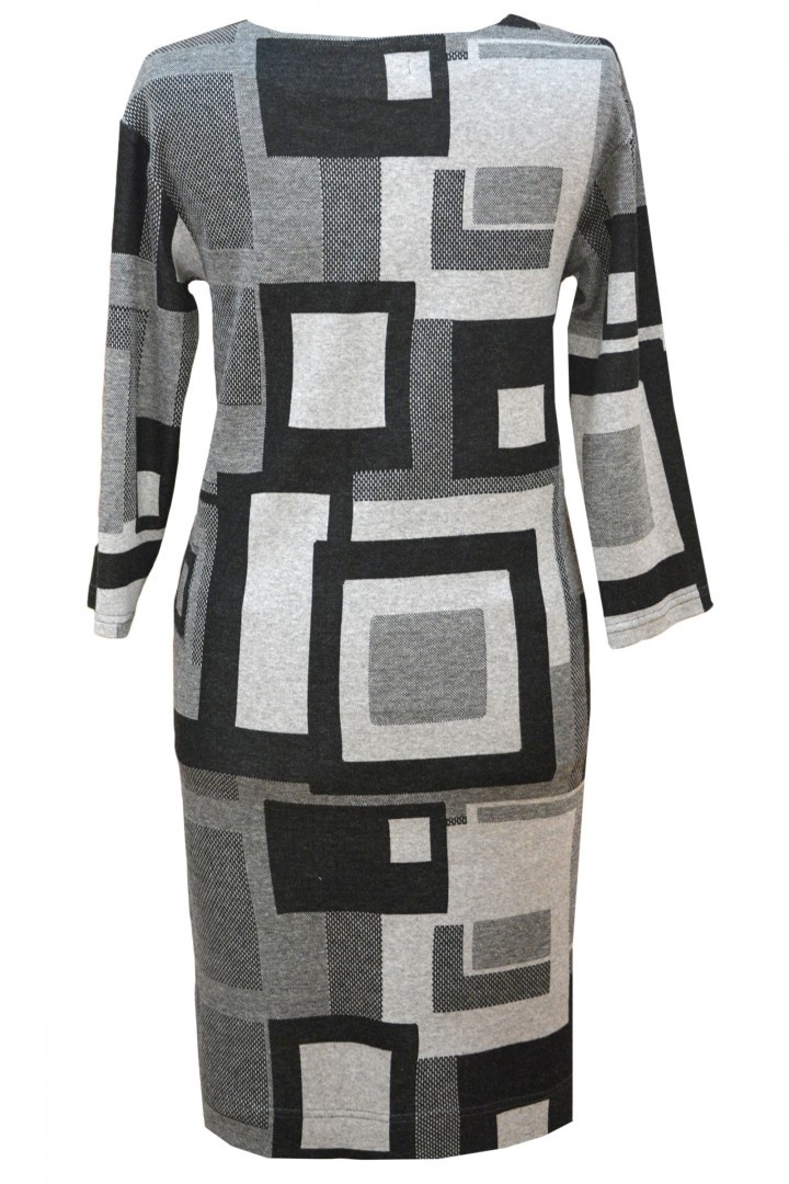 Платье для беременных, серый геометрический орнамент, ТМ Dianora